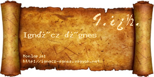 Ignácz Ágnes névjegykártya